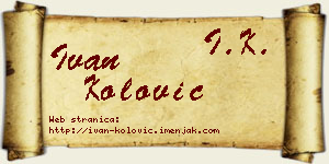 Ivan Kolović vizit kartica